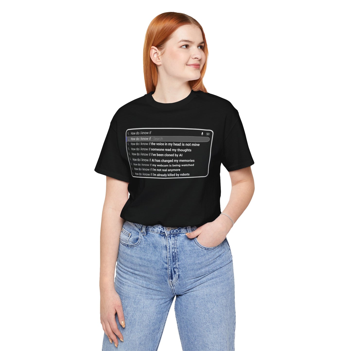 AI Conspiracy Search Bar T-Shirt – Creepy Thought-Control Design for Tech-Savvy Rebels