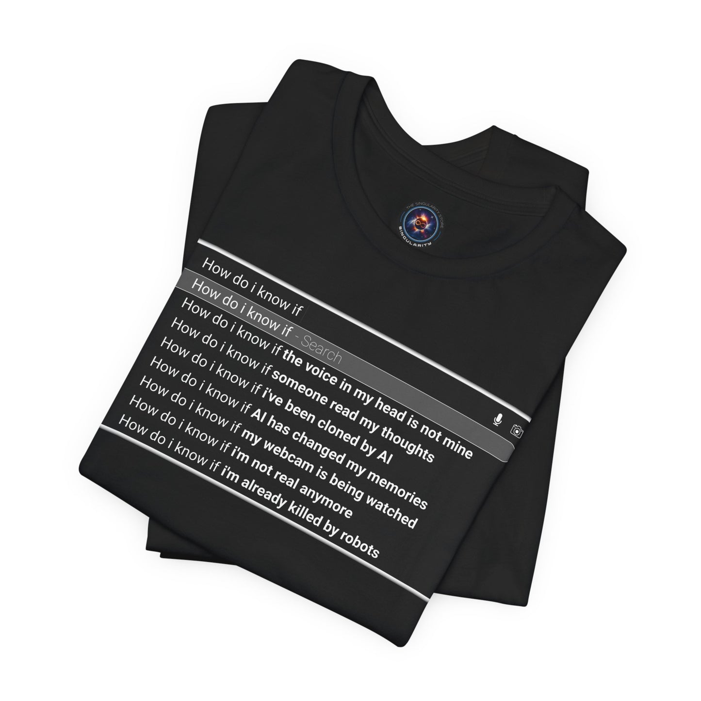 AI Conspiracy Search Bar T-Shirt – Creepy Thought-Control Design for Tech-Savvy Rebels