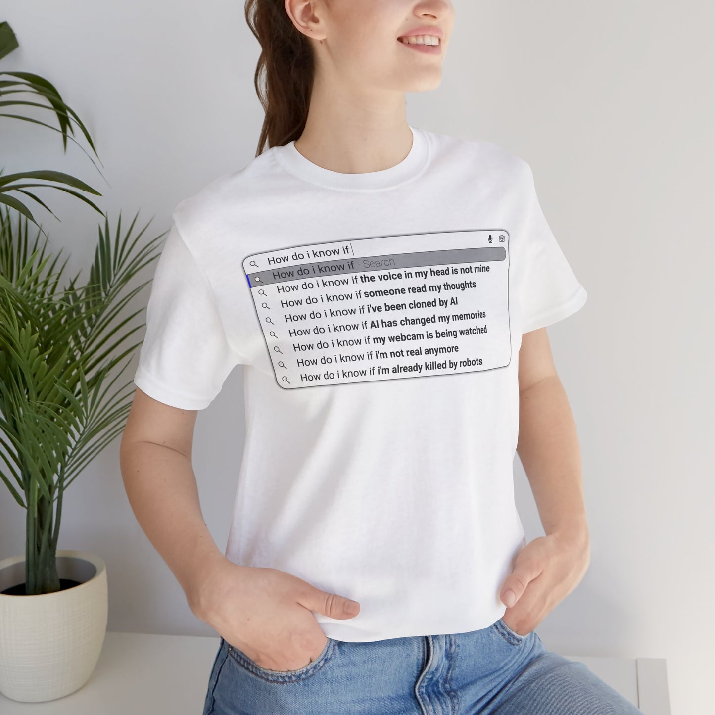 AI Conspiracy Search Bar T-Shirt – Creepy Thought-Control Design for Tech-Savvy Rebels