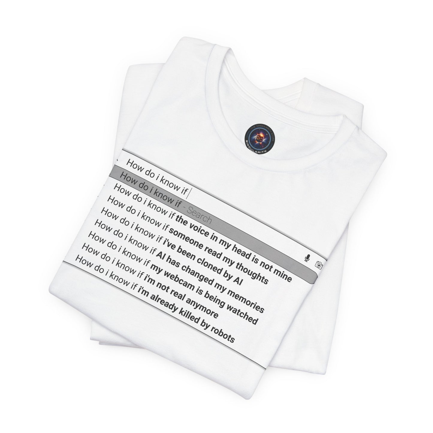 AI Conspiracy Search Bar T-Shirt – Creepy Thought-Control Design for Tech-Savvy Rebels