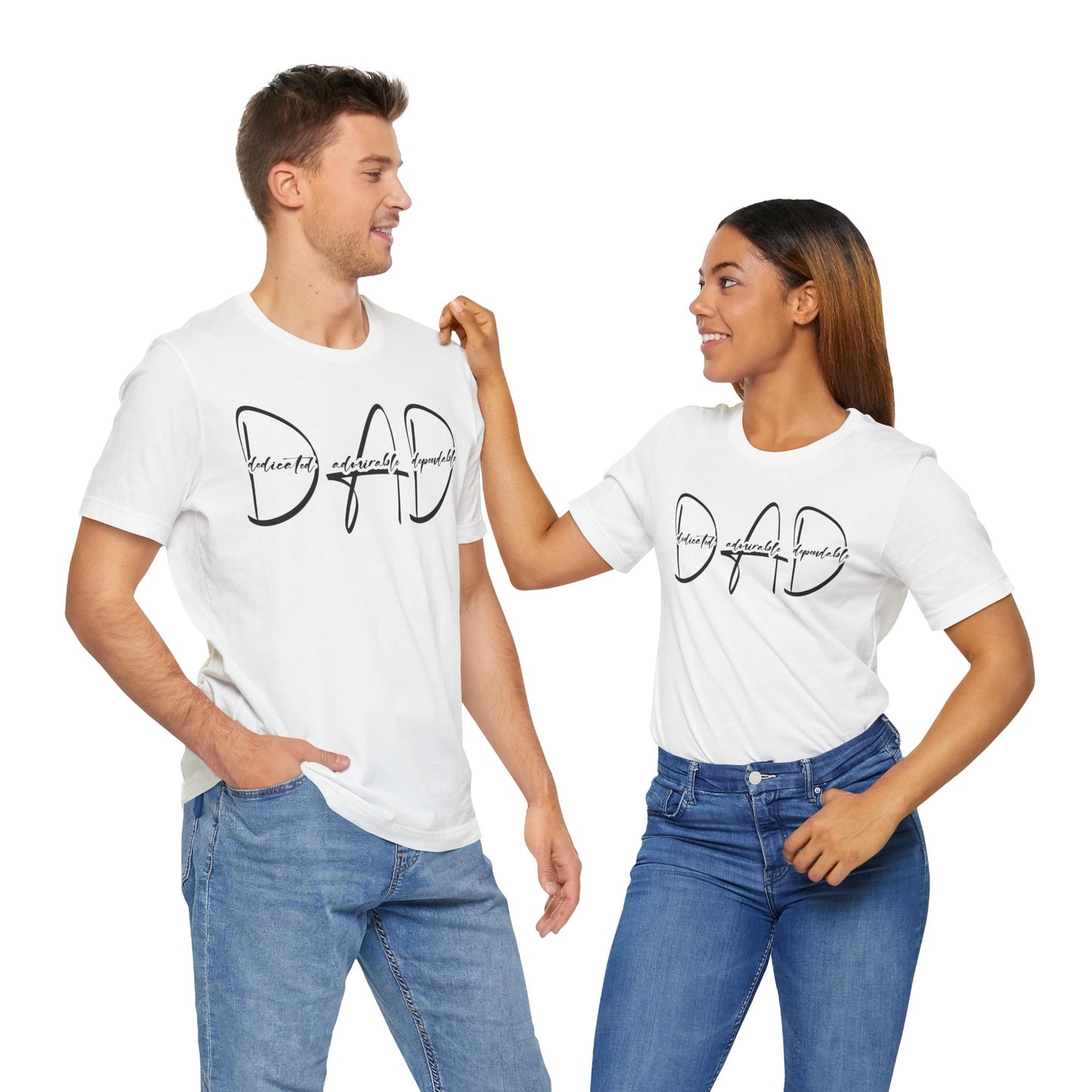 Dad Definition Dedicated, Admirable, Dependable Unisex Jersey Short Sleeve Tee, Father's Day Gift, Basic Tee for Dad, Casual T-Shirt for Parents, Gift for New Dads