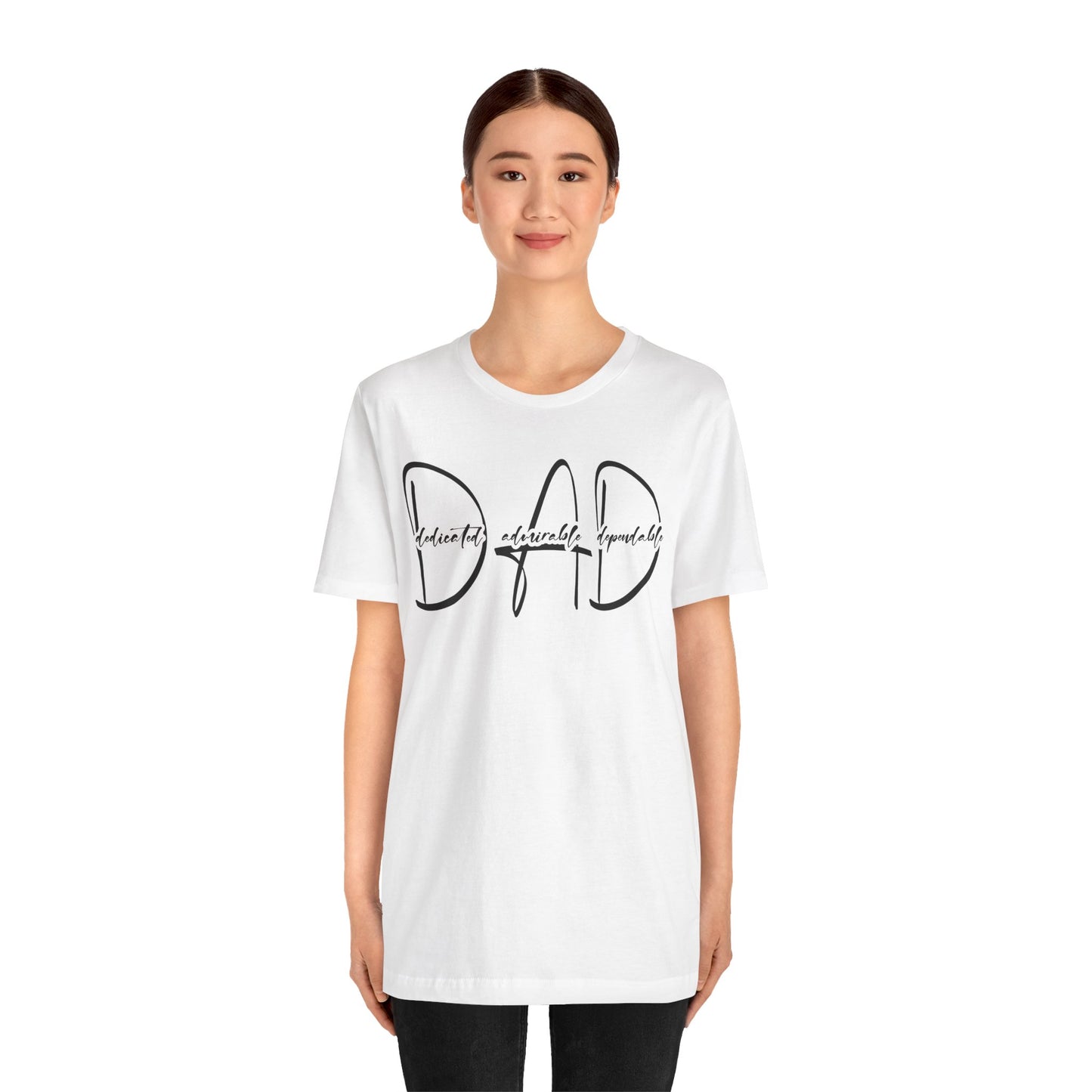Dad Definition Dedicated, Admirable, Dependable Unisex Jersey Short Sleeve Tee, Father's Day Gift, Basic Tee for Dad, Casual T-Shirt for Parents, Gift for New Dads