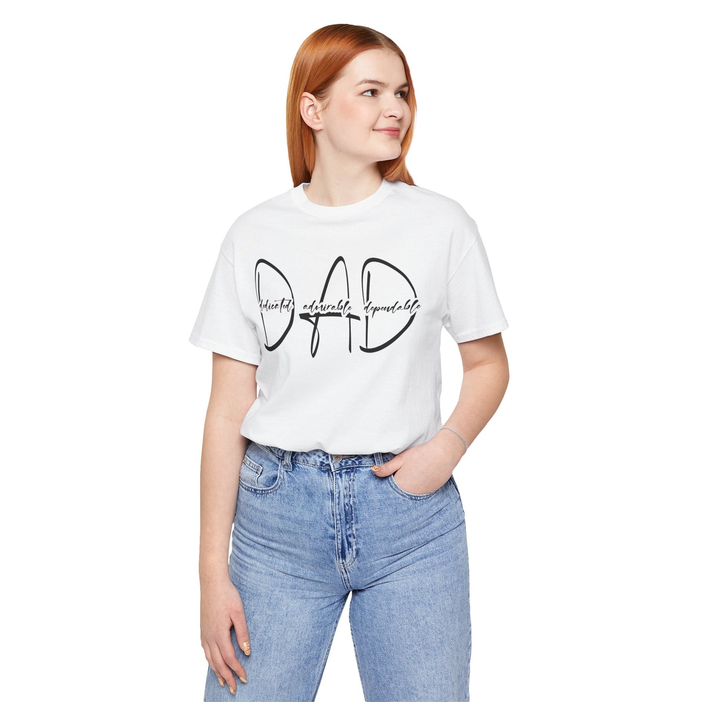 Dad Definition Dedicated, Admirable, Dependable Unisex Jersey Short Sleeve Tee, Father's Day Gift, Basic Tee for Dad, Casual T-Shirt for Parents, Gift for New Dads